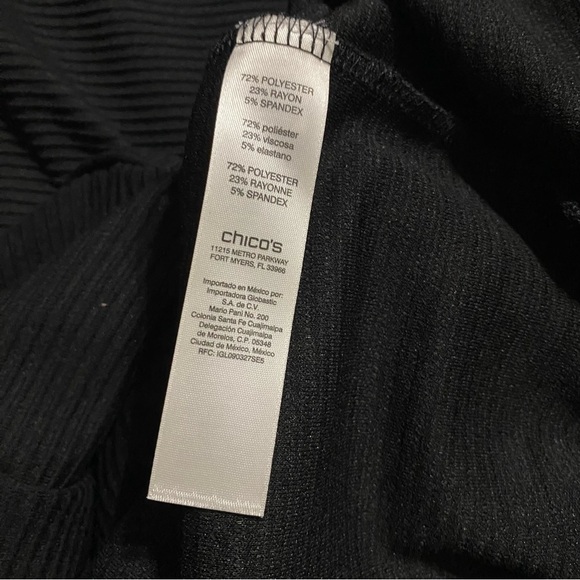 Chicos Black Textured Striped Sheath Career Dress - Picture 5 of 5